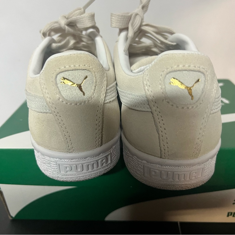 Puma Suede Low-Top Sneakers in Light Beige with White Sole - Picture 6 of 8